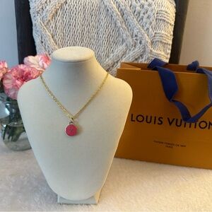 Louis Vuitton Shopping Bag and Pink Charm Necklace